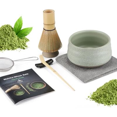 Admygo 7 Piece Matcha Set, Macha Tea Set with Matcha Spoon, Whisk Holder, Bamboo Matcha Whisk, Shovel, Strainer, Matcha Accessories Traditional Japanese Tea Ceremony Best Gift for Lovers, Mesh Green Admygo 7 Piece Matcha Set, Macha Tea Set with Matcha Spoon, Whisk Holder, Bamboo Matcha Whisk, Shovel, Strainer, Matcha Accessories Traditional Japanese Tea Ceremony Best Gift for Lovers, Mesh Green