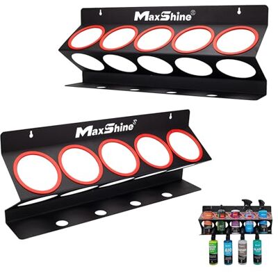 Maxshine Universal Detailing Spray Bottle Holder Mobile Detailing & Car Garage Organizer, Holds 5 Sprayers (16/32oz) with 4 Small Holes, Lightweight Design, Easy Wall Mounting (Set 2) Maxshine Universal Detailing Spray Bottle Holder Mobile Detailing & Car Garage Organizer, Holds 5 Sprayers (16/32oz) with 4 Small Holes, Lightweight Design, Easy Wall Mounting (Set 2)