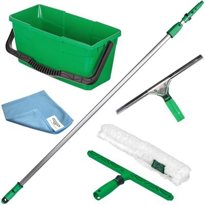 Unger Window Contractor's Kit – 35cm Squeegee, Washer, 12L Bucket & Pole Unger Window Contractor's Kit – 35cm Squeegee, Washer, 12L Bucket & Pole