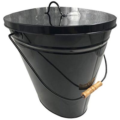 FIREFIX 2088/2S Multi-Purpose Bin Capacity Approx. 22 Litres with Lid and Wooden Handle Black Sheet Steel 380 x 260 x 350 mm (W x D x H) 4 FIREFIX 2088/2S Multi-Purpose Bin Capacity Approx. 22 Litres with Lid and Wooden Handle Black Sheet Steel 380 x 260 x 350 mm (W x D x H) 4