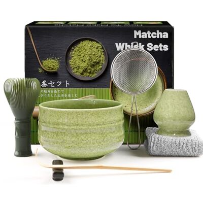 Admygo 7 Piece Matcha Set, Green Resin Matcha Whisk, Macha Tea Set with Matcha Spoon, Whisk Holder, Matcha Brush, Shovel, Strainer, Matcha Accessories Japanese Tea Ceremony Ribbed Matcha Green Admygo 7 Piece Matcha Set, Green Resin Matcha Whisk, Macha Tea Set with Matcha Spoon, Whisk Holder, Matcha Brush, Shovel, Strainer, Matcha Accessories Japanese Tea Ceremony Ribbed Matcha Green