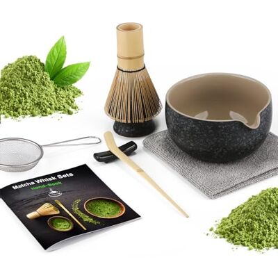 Admygo 7 Piece Matcha Set, Macha Tea Set with Matcha Spoon, Whisk Holder, Bamboo Matcha Whisk, Shovel, Strainer, Matcha Accessories Traditional Japanese Tea Ceremony Best Gift for Lovers, Speckled Black Admygo 7 Piece Matcha Set, Macha Tea Set with Matcha Spoon, Whisk Holder, Bamboo Matcha Whisk, Shovel, Strainer, Matcha Accessories Traditional Japanese Tea Ceremony Best Gift for Lovers, Speckled Black