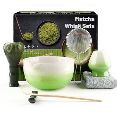 Admygo 7 Piece Matcha Set, Green Resin Matcha Whisk, Macha Tea Set with Matcha Spoon, Whisk Holder, Matcha Brush, Shovel, Strainer, Matcha Accessories Japanese Tea Ceremony, Petal Green Admygo 7 Piece Matcha Set, Green Resin Matcha Whisk, Macha Tea Set with Matcha Spoon, Whisk Holder, Matcha Brush, Shovel, Strainer, Matcha Accessories Japanese Tea Ceremony, Petal Green