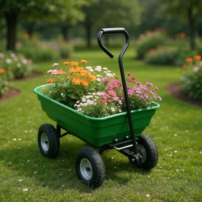 GarveeHome Sack Truck with 4 Pneumatic Wheels, Wheelbarrow 272 kg, Large Wheelbarrow, Handcart Dumper, Dump Truck for Home and Yard, Garden Trolley, Transport Trolley GarveeHome Sack Truck with 4 Pneumatic Wheels, Wheelbarrow 272 kg, Large Wheelbarrow, Handcart Dumper, Dump Truck for Home and Yard, Garden Trolley, Transport Trolley