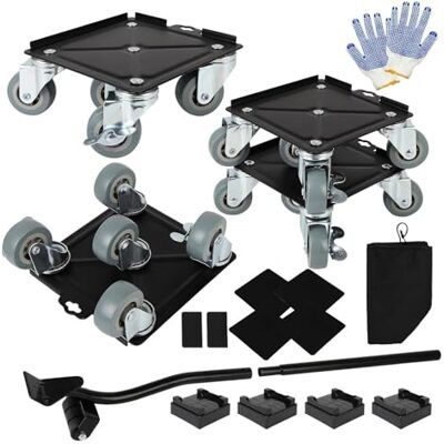 FAHKNS Upgrade Large-Furniture Dolly,5 Wheels,Silicone Anti Slip Sleeve,360° Rotation with Brake Holding 3306LB Load capcity,Flexible Mobility,Suitable for Moving Appliances, Pianos, Equipment et FAHKNS Upgrade Large-Furniture Dolly,5 Wheels,Silicone Anti Slip Sleeve,360° Rotation with Brake Holding 3306LB Load capcity,Flexible Mobility,Suitable for Moving Appliances, Pianos, Equipment et