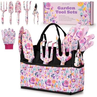 Velway Gardening Gifts for Women Mum 6PC Floral Print Metal Garden Tools Set with Bag Ideal Gardening Gifts for Ladies Gardeners Mothers Day Christmas Birthday Velway Gardening Gifts for Women Mum 6PC Floral Print Metal Garden Tools Set with Bag Ideal Gardening Gifts for Ladies Gardeners Mothers Day Christmas Birthday