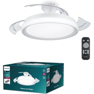 Philips Lighting LED Bliss 28W Ceiling Light with 35W Fan, 2700K-4000K-5500K, Remote Included, White, for Ceiling Lighting, Livingroom and Bedroom Philips Lighting LED Bliss 28W Ceiling Light with 35W Fan, 2700K-4000K-5500K, Remote Included, White, for Ceiling Lighting, Livingroom and Bedroom