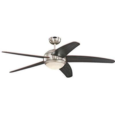 Westinghouse Lighting 72068 Bendan 132 cm Five-Blade Indoor Ceiling Fan, Satin Chrome with Hammered Accents, Dimmable LED Light Kit with Opal Frosted Glass, Metal, 55 W ,132 x 132 x 36 cm Westinghouse Lighting 72068 Bendan 132 cm Five-Blade Indoor Ceiling Fan, Satin Chrome with Hammered Accents, Dimmable LED Light Kit with Opal Frosted Glass, Metal, 55 W ,132 x 132 x 36 cm