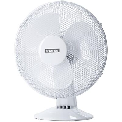 Status 16 inch Oscillating portable Desk Fan 3 Speed Adjustable Angle Fan White S16DESKFAN1PKB Status 16 inch Oscillating portable Desk Fan 3 Speed Adjustable Angle Fan White S16DESKFAN1PKB