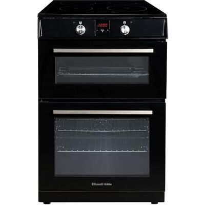 Russell Hobbs Electric Cooker 3 in 1 72L/39L Split Black Double Oven 3 Shelves, Full-Size Grill Pan, 4 Zone Induction Hob, Easy to Clean, Energy Efficient, Up to 2 Years Guarantee, RH60EDOIH6011B Russell Hobbs Electric Cooker 3 in 1 72L/39L Split Black Double Oven 3 Shelves, Full-Size Grill Pan, 4 Zone Induction Hob, Easy to Clean, Energy Efficient, Up to 2 Years Guarantee, RH60EDOIH6011B