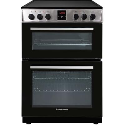 Russell Hobbs Electric Cooker 3 in 1 68L/37L Split Stainless Steel Double Oven with 3 Shelves, Full-Size Grill Pan, 4 Zone Ceramic Hob, Energy Efficient, Up to 2 Years Guarantee, RH60EDOEH6011SS Russell Hobbs Electric Cooker 3 in 1 68L/37L Split Stainless Steel Double Oven with 3 Shelves, Full-Size Grill Pan, 4 Zone Ceramic Hob, Energy Efficient, Up to 2 Years Guarantee, RH60EDOEH6011SS