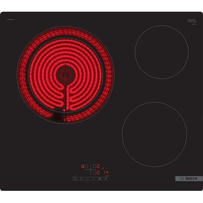 Bosch PKK611BB8E Series 4 Electric Hob 3 Fireplaces 60 cm Power 5700 W Black Bosch PKK611BB8E Series 4 Electric Hob 3 Fireplaces 60 cm Power 5700 W Black