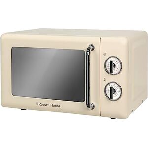 Russell Hobbs RHRETMM705C 17 L 700 W Cream Compact Retro Solo Manual Microwave with 5 Power Levels, Timer, Defrost Setting, Easy Clean Russell Hobbs RHRETMM705C 17 L 700 W Cream Compact Retro Solo Manual Microwave with 5 Power Levels, Timer, Defrost Setting, Easy Clean