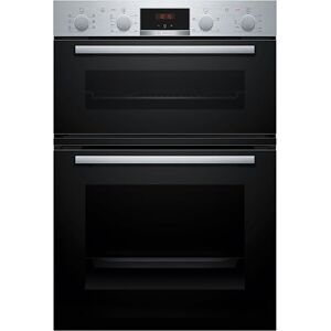 Bosch , Series 4, MBA533BS3B, 60cm Built-in Double Oven with 3D Hotair, EcoClean Direct, LED-display control and Pop-out knobs in Stainless steel Bosch , Series 4, MBA533BS3B, 60cm Built-in Double Oven with 3D Hotair, EcoClean Direct, LED-display control and Pop-out knobs in Stainless steel