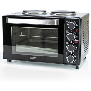 Status Amarillo Mini Oven, 25L Black Countertop Cooker with Grill Function and Dual Hotplates, 1400W Compact Electric Oven with 60‑Minute Timer, (AMARILLO1PKB) Status Amarillo Mini Oven, 25L Black Countertop Cooker with Grill Function and Dual Hotplates, 1400W Compact Electric Oven with 60‑Minute Timer, (AMARILLO1PKB)
