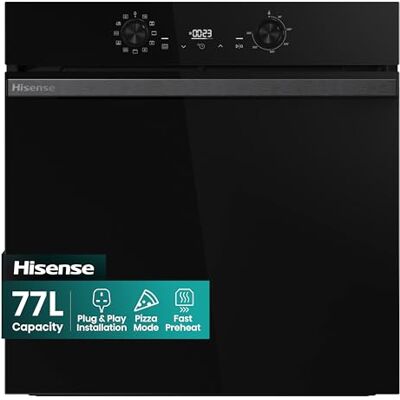 Hisense BI622ABPGUK Built-in 77L Electric Single Oven Stainless Steel with Even Bake, 300°C Pizza Mode, Frozen Food Mode, Steam Clean A Rated, Extra Large Hisense BI622ABPGUK Built-in 77L Electric Single Oven Stainless Steel with Even Bake, 300°C Pizza Mode, Frozen Food Mode, Steam Clean A Rated, Extra Large