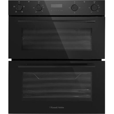 Russell Hobbs Built-Under Electric Double Oven 92L Total Capacity in Black, 60cm Wide, with 7 Functions, Single & Double Grill, Convection Heating, LED Clock & Timer, Easy-Clean Interior, RH72DEO1004B Russell Hobbs Built-Under Electric Double Oven 92L Total Capacity in Black, 60cm Wide, with 7 Functions, Single & Double Grill, Convection Heating, LED Clock & Timer, Easy-Clean Interior, RH72DEO1004B