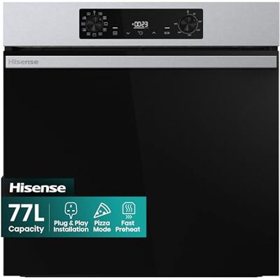 Hisense BI622AXPGUK Built-in 77L Electric Single Oven Stainless Steel with Even Bake, 300°C Pizza Mode, Frozen Food Mode, Steam Clean A Rated, Extra Large Hisense BI622AXPGUK Built-in 77L Electric Single Oven Stainless Steel with Even Bake, 300°C Pizza Mode, Frozen Food Mode, Steam Clean A Rated, Extra Large