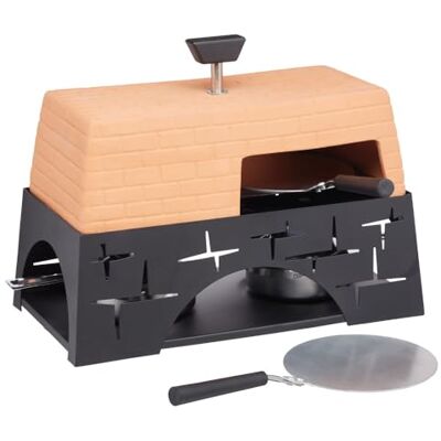 Artesa Artesà Table Top Pizza Oven in Gift Box, For Mini Pizzas and Garlic Breads, 27 x 15 x 22cm, Terracotta and Metal Artesa Artesà Table Top Pizza Oven in Gift Box, For Mini Pizzas and Garlic Breads, 27 x 15 x 22cm, Terracotta and Metal
