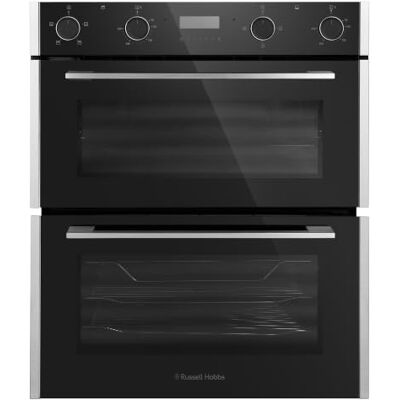 Russell Hobbs Built-In Electric Fan-Assisted Double Oven 92L Total Capacity in Black, 60cm Wide, with 7 Functions, Single & Double Grill, Convection Heating, LED Clock & Timer, RH72DEO1003BS Russell Hobbs Built-In Electric Fan-Assisted Double Oven 92L Total Capacity in Black, 60cm Wide, with 7 Functions, Single & Double Grill, Convection Heating, LED Clock & Timer, RH72DEO1003BS