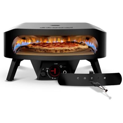 cozze ® 17" Rotate Gas Pizza Oven Black Edition Rotating Cordierite Stone Ø43cm, 8kW, Door Included, 30mbar cozze ® 17" Rotate Gas Pizza Oven Black Edition Rotating Cordierite Stone Ø43cm, 8kW, Door Included, 30mbar