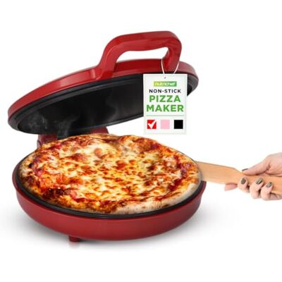 NutriChef Electric Pizza Oven Indoor – 12 Inch Countertop Pizza Maker, 1500W Non Stick Pizza Cooker, Adjustable 80–205°C Temperature, Fast Heating Multi-Purpose Cooker for Home Kitchen NutriChef Electric Pizza Oven Indoor – 12 Inch Countertop Pizza Maker, 1500W Non Stick Pizza Cooker, Adjustable 80–205°C Temperature, Fast Heating Multi-Purpose Cooker for Home Kitchen