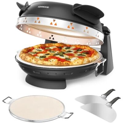Kenwood My Pizzeria Electric Pizza Oven, Indoor Pizza Maker, 400°C Dual Heating, Ready in Just 4 Minutes, Removable 30cm Stone, Includes 2 Peels, Timer, 1500W, Black (KPO10.000BK) Kenwood My Pizzeria Electric Pizza Oven, Indoor Pizza Maker, 400°C Dual Heating, Ready in Just 4 Minutes, Removable 30cm Stone, Includes 2 Peels, Timer, 1500W, Black (KPO10.000BK)