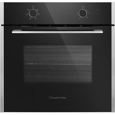 Russell Hobbs Built-in 70L Multifunctional Electric Fan Oven in Black, 60cm Wide, With 6 Functions, Single Grill, Defrost, Convection heating, Easy-Clean Interior, RHFEO7006BS Russell Hobbs Built-in 70L Multifunctional Electric Fan Oven in Black, 60cm Wide, With 6 Functions, Single Grill, Defrost, Convection heating, Easy-Clean Interior, RHFEO7006BS