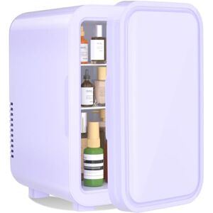 YASHE Mini Fridge, 6 Liter/8 Can 220-240V AC/DC Portable Thermoelectric Cooler Refrigerators for Bedroom, Skincare, Beverage, Office, Dorm Room and Car, Purple YASHE Mini Fridge, 6 Liter/8 Can 220-240V AC/DC Portable Thermoelectric Cooler Refrigerators for Bedroom, Skincare, Beverage, Office, Dorm Room and Car, Purple