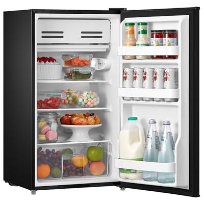 COMFEE' RCD93BL2UK(E) Under Counter Fridge, 93L Freestanding Refrigerator with Cooler Box, Adjustable Thermostat, Reversible Door, Removable Glass Shelves, Interior Light, Black COMFEE' RCD93BL2UK(E) Under Counter Fridge, 93L Freestanding Refrigerator with Cooler Box, Adjustable Thermostat, Reversible Door, Removable Glass Shelves, Interior Light, Black