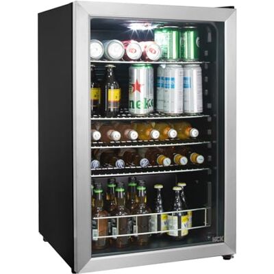 HCK Beer Fridge 115L Freestanding Beverage Refrigerator with Double Glazed Glass Door, Temperature from 0 to 10℃, Energy Class D HCK Beer Fridge 115L Freestanding Beverage Refrigerator with Double Glazed Glass Door, Temperature from 0 to 10℃, Energy Class D