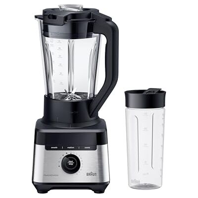 Braun PowerBlend 7 JB7550BK, Jug Blender with Triangular Glass Jug, 10 Speed Pulse Function, PrecisionCrush Blade, Clean Program, Tamper and 600ml Bottle Included, 1400W, Black Braun PowerBlend 7 JB7550BK, Jug Blender with Triangular Glass Jug, 10 Speed Pulse Function, PrecisionCrush Blade, Clean Program, Tamper and 600ml Bottle Included, 1400W, Black