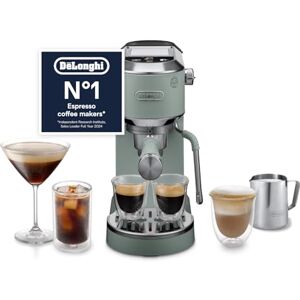 DeLonghi Dedica Duo EC890.GR, Traditional Barista Pump Machine, Espresso And Cold Brew, Manual Coffee Machine With My LatteArt Steam Wand, 15cm Wide, 2 Espresso, Touch Display, Mug up to 13cm, Green DeLonghi Dedica Duo EC890.GR, Traditional Barista Pump Machine, Espresso And Cold Brew, Manual Coffee Machine With My LatteArt Steam Wand, 15cm Wide, 2 Espresso, Touch Display, Mug up to 13cm, Green