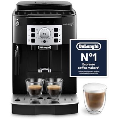 DeLonghi Magnifica S, Automatic Bean to Cup Coffee Machine, Espresso and Cappuccino Maker, ECAM22.110.B, Black, Black Silver, 3 Drinks DeLonghi Magnifica S, Automatic Bean to Cup Coffee Machine, Espresso and Cappuccino Maker, ECAM22.110.B, Black, Black Silver, 3 Drinks