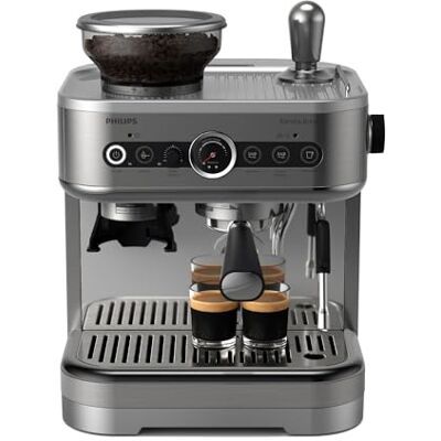 Philips BaristaBrew SemiAutomatic Espresso Machine, 280g DualBean Container Single or double espresso plus Americano, calibrated tamping, Aroma Seal, temperature perfect milk jug (PSA3228/01) Philips BaristaBrew SemiAutomatic Espresso Machine, 280g DualBean Container Single or double espresso plus Americano, calibrated tamping, Aroma Seal, temperature perfect milk jug (PSA3228/01)