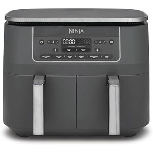 Ninja Dual Zone Digital Air Fryer, 2 Drawers, 7.6L, 6-in-1, Uses No Oil, Air Fry, Max Crisp, Roast, Bake, Reheat, Dehydrate, Non-Stick, Dishwasher Safe Baskets, Gun Metal Grey DZ300UK Ninja Dual Zone Digital Air Fryer, 2 Drawers, 7.6L, 6-in-1, Uses No Oil, Air Fry, Max Crisp, Roast, Bake, Reheat, Dehydrate, Non-Stick, Dishwasher Safe Baskets, Gun Metal Grey DZ300UK
