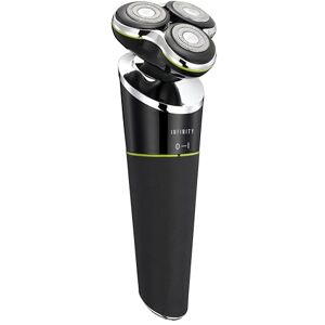 Melissa Infinity16680051 Razor for Men Electric Shaver Beard Trimmer Three Rotating Heads Integrated Battery Charging Indicator Charging Holder Black Melissa Infinity16680051 Razor for Men Electric Shaver Beard Trimmer Three Rotating Heads Integrated Battery Charging Indicator Charging Holder Black