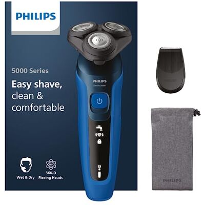 Philips Series 5000 Electric Wet and Dry Shaver S5466/18, Powerful & Gentle Shave, SteelPrecision Shaving System, Flexible 360° Shaving Heads, 60 Minutes Running Time Philips Series 5000 Electric Wet and Dry Shaver S5466/18, Powerful & Gentle Shave, SteelPrecision Shaving System, Flexible 360° Shaving Heads, 60 Minutes Running Time