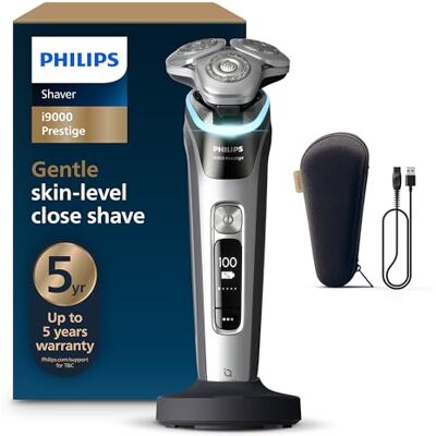 Philips Shaver i9000 Prestige, Wet & Dry Electric Shaver, Dark Slate Nova, with Skin IQ Technology, Triple Lift & Cut System, 360 Rotating Dual SteelPrecision Blades, Model XP9204/10 Philips Shaver i9000 Prestige, Wet & Dry Electric Shaver, Dark Slate Nova, with Skin IQ Technology, Triple Lift & Cut System, 360 Rotating Dual SteelPrecision Blades, Model XP9204/10