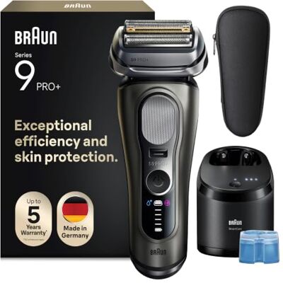Braun Series 9 PRO+ Electric Foil Shaver for Men, 9665CCE, Graphite Wet & Dry Electric Razor, 5+1 Ultra Thin Precision Blades, Pro SensoAdapt Tech, 6in1 SmartCare Center, 60 min Runtime Braun Series 9 PRO+ Electric Foil Shaver for Men, 9665CCE, Graphite Wet & Dry Electric Razor, 5+1 Ultra Thin Precision Blades, Pro SensoAdapt Tech, 6in1 SmartCare Center, 60 min Runtime