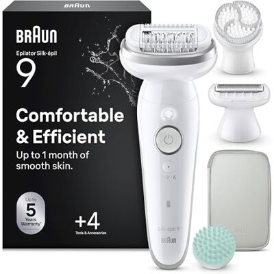 Braun Silk-épil 9 SkinSpa Epilator, Wet & Dry, 9-080, Silver Braun Silk-épil 9 SkinSpa Epilator, Wet & Dry, 9-080, Silver