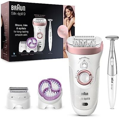 Braun Silk-épil 9 Epilator for Long-Lasting Hair Removal with Electric Shaver & Trimmer, Bikini Trimmer & Exfoliator, 100% Waterproof, UK 2 Pin Plug, 9-980, Rose Gold Braun Silk-épil 9 Epilator for Long-Lasting Hair Removal with Electric Shaver & Trimmer, Bikini Trimmer & Exfoliator, 100% Waterproof, UK 2 Pin Plug, 9-980, Rose Gold