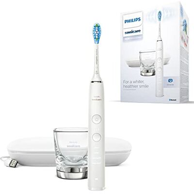 Philips DiamondClean 9000 Electric Toothbrush HX9911/27 Sonic Toothbrush with 4 Cleaning Programs, 3 Intensities, Pressure Control, Charging Glass and USB Travel Charging Case, White Philips DiamondClean 9000 Electric Toothbrush HX9911/27 Sonic Toothbrush with 4 Cleaning Programs, 3 Intensities, Pressure Control, Charging Glass and USB Travel Charging Case, White