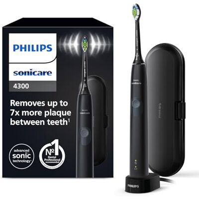 Philips Sonicare ProtectiveClean 4300 Electric Toothbrush, Sonic Toothbrush with Two Intensity Levels, Pressure Sensor and Timer, Black, Model HX6800/87 Philips Sonicare ProtectiveClean 4300 Electric Toothbrush, Sonic Toothbrush with Two Intensity Levels, Pressure Sensor and Timer, Black, Model HX6800/87