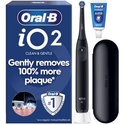 Oral-B iO 2 Electric Toothbrush Night Black 1 Brush Head Up to 4 Weeks of Charge Travel Case Oral-B iO 2 Electric Toothbrush Night Black 1 Brush Head Up to 4 Weeks of Charge Travel Case