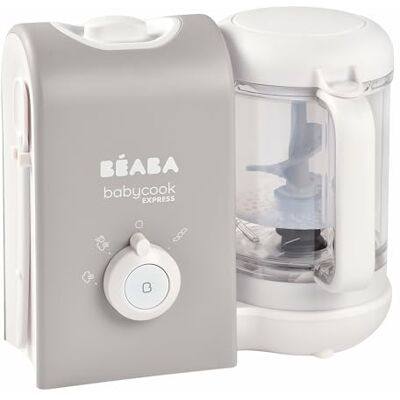 Béaba BEABA, Babycook Express,4 in 1 Baby Food Processor,Food Blender, Express Cooking 15min, Customized Mixing, Healthy and Gentle Steaming, Defrosting, Homogeneous Texture, Capacity 1 250 ml-Grey-UK Plug Béaba BEABA, Babycook Express,4 in 1 Baby Food Processor,Food Blender, Express Cooking 15min, Customized Mixing, Healthy and Gentle Steaming, Defrosting, Homogeneous Texture, Capacity 1 250 ml-Grey-UK Plug