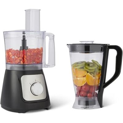 Amazon Basics Food Processor and Blender Combo with 2 Speeds, 2.4L Bowl and 1.5L Jug, 800W, Black Amazon Basics Food Processor and Blender Combo with 2 Speeds, 2.4L Bowl and 1.5L Jug, 800W, Black