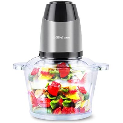 Belaco Food Processor Blender Mixer Chopper Meat 2L Glass Bowl Vegetable Grinder Fruits Nut Multi-Functional Sharp Steeliess Steel Blade Belaco Food Processor Blender Mixer Chopper Meat 2L Glass Bowl Vegetable Grinder Fruits Nut Multi-Functional Sharp Steeliess Steel Blade