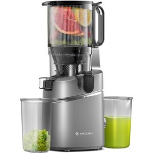 AMZCHEF Automatic Cold Press Juicer Machines 250W Free Your Hands -135MM Opening and 2L Capacity Slow Juicers for Whole Fruit and Vegetable, with Triple Filter, Safety Lock, Classic Grey AMZCHEF Automatic Cold Press Juicer Machines 250W Free Your Hands -135MM Opening and 2L Capacity Slow Juicers for Whole Fruit and Vegetable, with Triple Filter, Safety Lock, Classic Grey