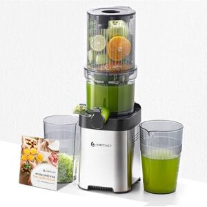 AMZCHEF Cold Press Juicer Machines, Slow Juicers with 118 MM Large Feed Chute for Whole Fruit and Vegetable, Durable Stainless Steel Juicer, Auto-cutting Auger, Double-Layer Filter AMZCHEF Cold Press Juicer Machines, Slow Juicers with 118 MM Large Feed Chute for Whole Fruit and Vegetable, Durable Stainless Steel Juicer, Auto-cutting Auger, Double-Layer Filter